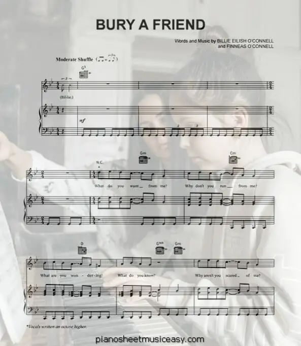 bury a friend printable free sheet music for piano 
