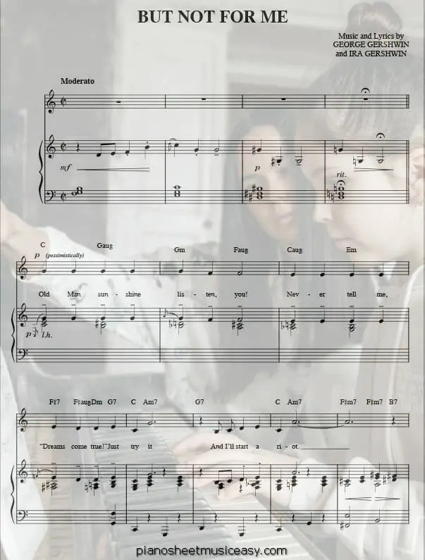 but not for me printable free sheet music for piano 