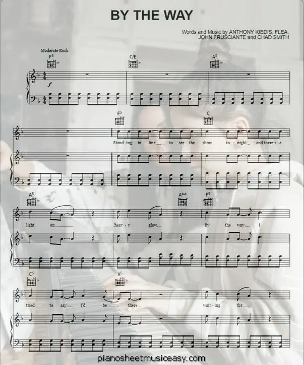 by the way printable free sheet music for piano 