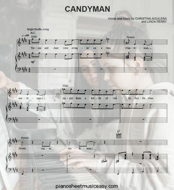 candyman printable free sheet music for piano 