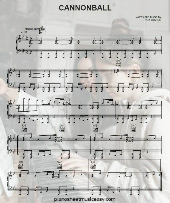cannonball printable free sheet music for piano 