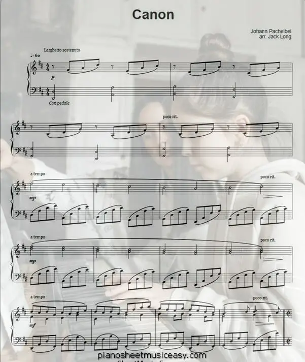 canon printable free sheet music for piano 