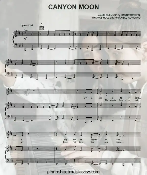 canyon moon printable free sheet music for piano 