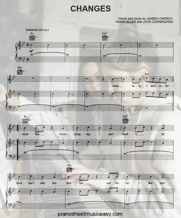 changes printable free sheet music for piano 