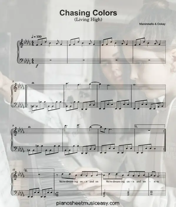 chasing colors printable free sheet music for piano 