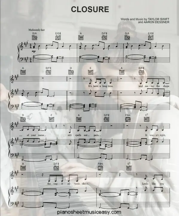 closure printable free sheet music for piano 