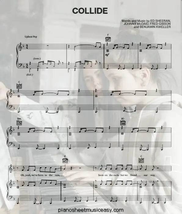 collide printable free sheet music for piano 
