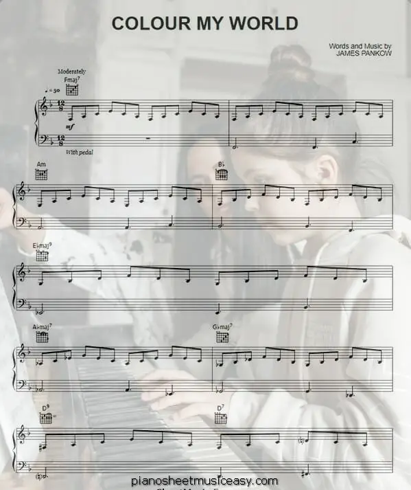 color my world printable free sheet music for piano 