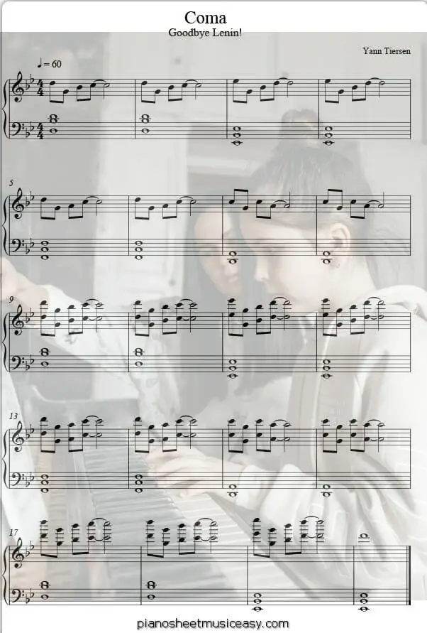 coma printable free sheet music for piano 