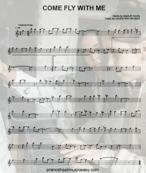 come fly with me flute printable free sheet music for piano 