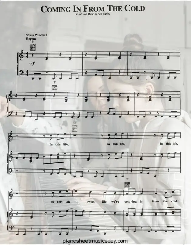  coming in from the cold printable free sheet music for piano 