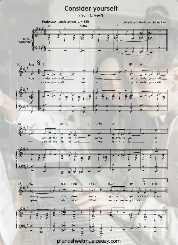 consider yourself printable free sheet music for piano 