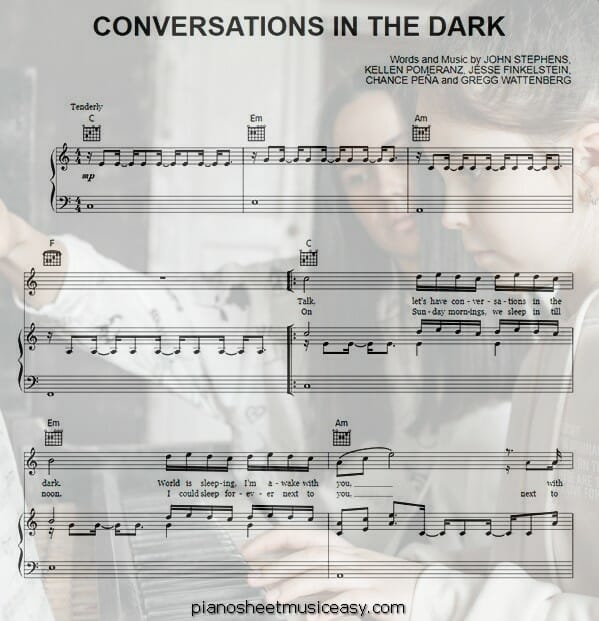 conversations in the dark printable free sheet music for piano 