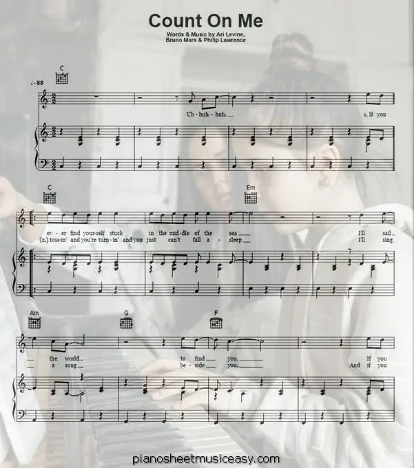 count on me printable free sheet music for piano 
