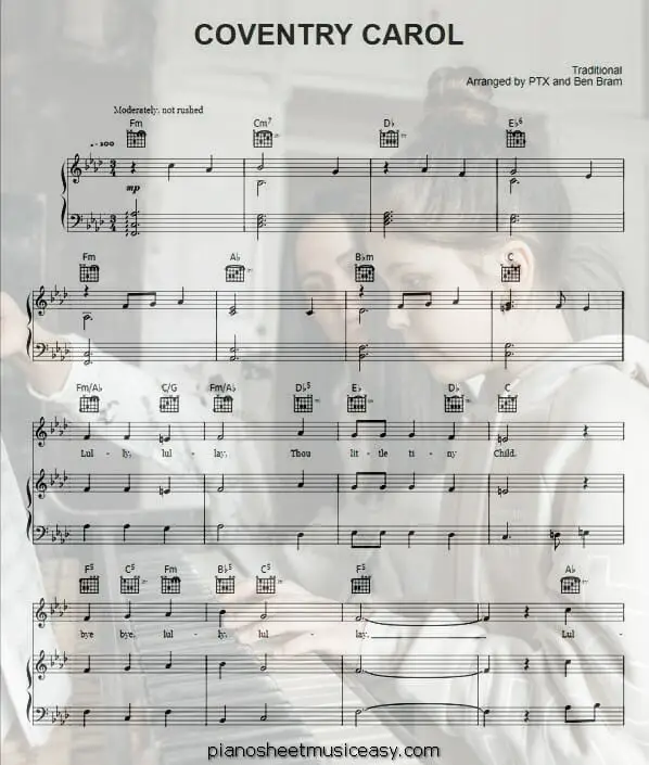 Coventry carol pentatonix sheet music pdf