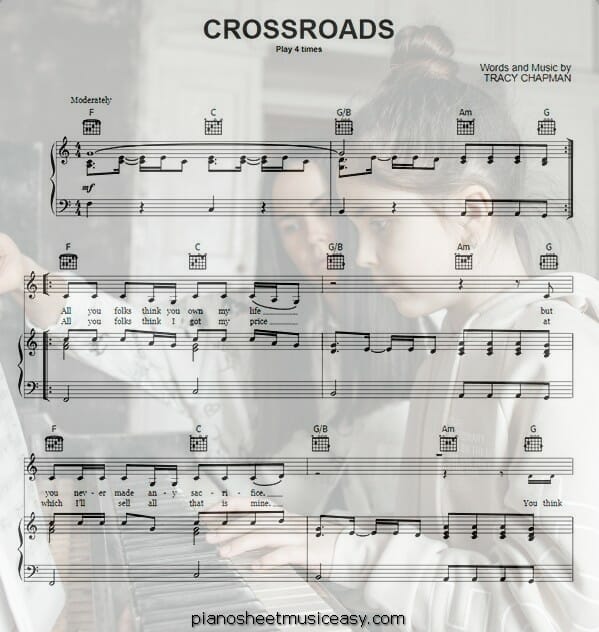 crossroads printable free sheet music for piano 