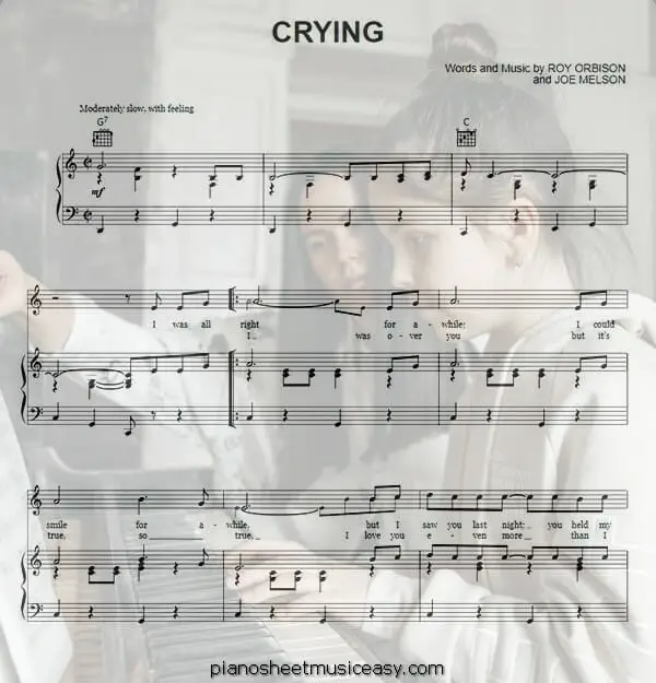 crying printable free sheet music for piano 