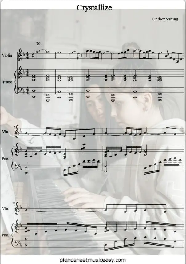 crystallize violin printable free sheet music for piano 
