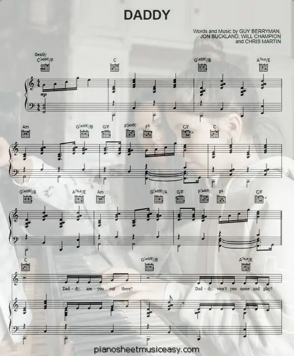daddy printable free sheet music for piano 