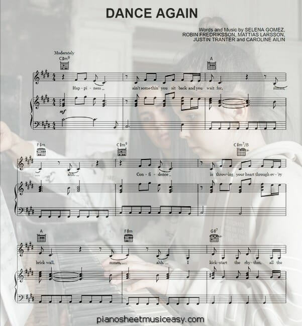 dance again printable free sheet music for piano 