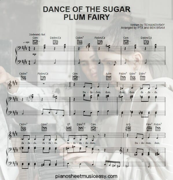 dance of the sugar plum fairy printable free sheet music for piano 
