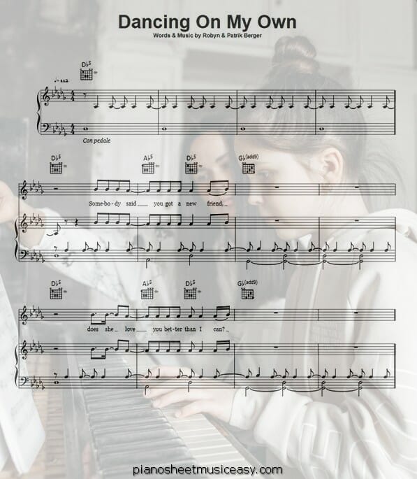 dancing on my own printable free sheet music for piano 