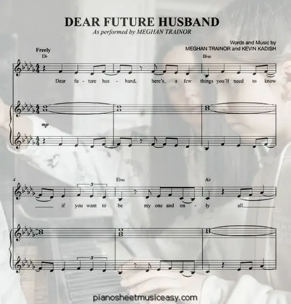 dear future husband printable free sheet music for piano 