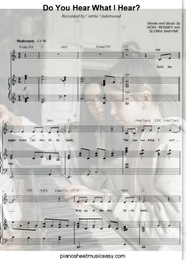 do you hear what i hear printable free sheet music for piano 