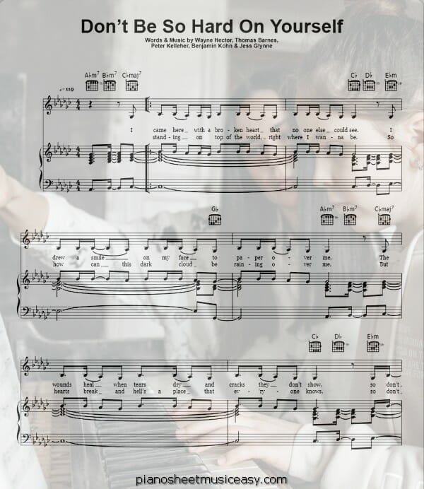 dont be so hard on yourself printable free sheet music for piano 