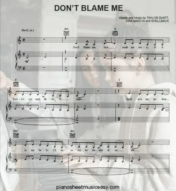 dont blame me printable free sheet music for piano 