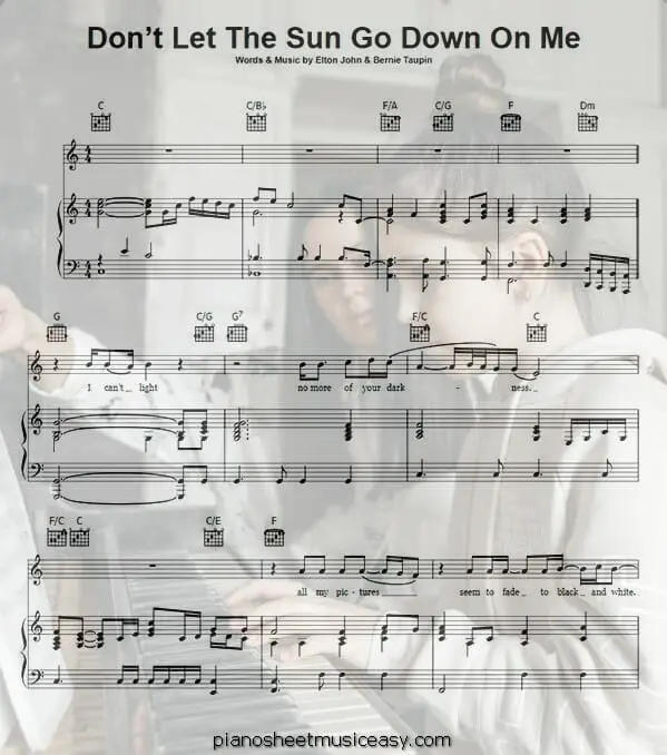 dont let the sun go down on me printable free sheet music for piano 