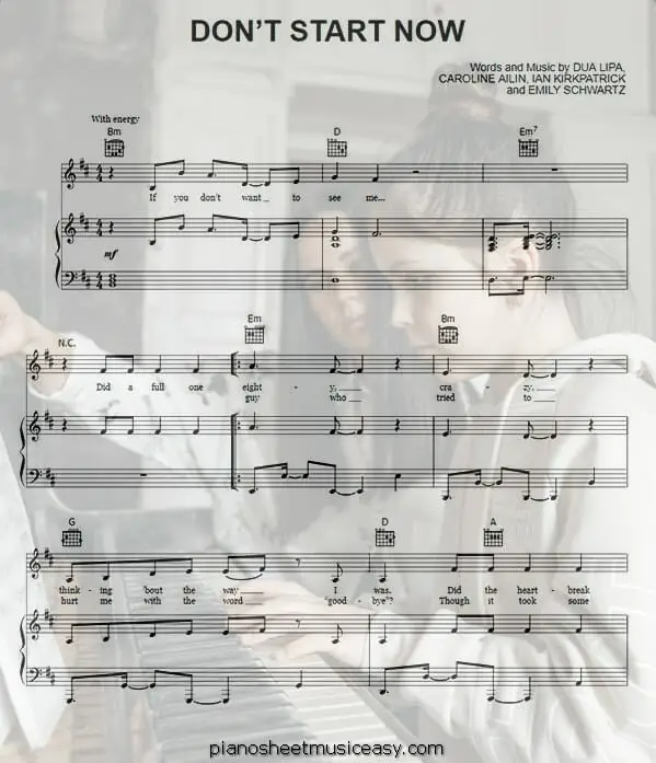 dont start now printable free sheet music for piano 