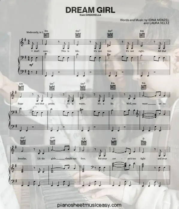 dream girl printable free sheet music for piano 