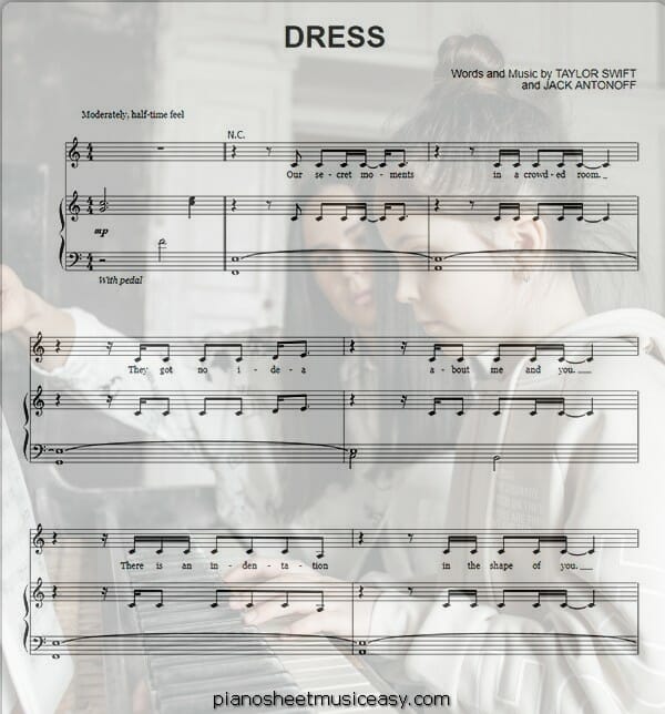 dress printable free sheet music for piano 