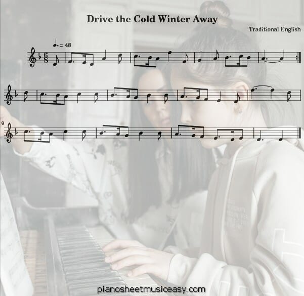 drive the cold winter away flute printable free sheet music for piano 