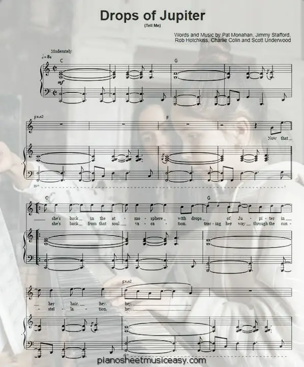 drops of jupiter printable free sheet music for piano 