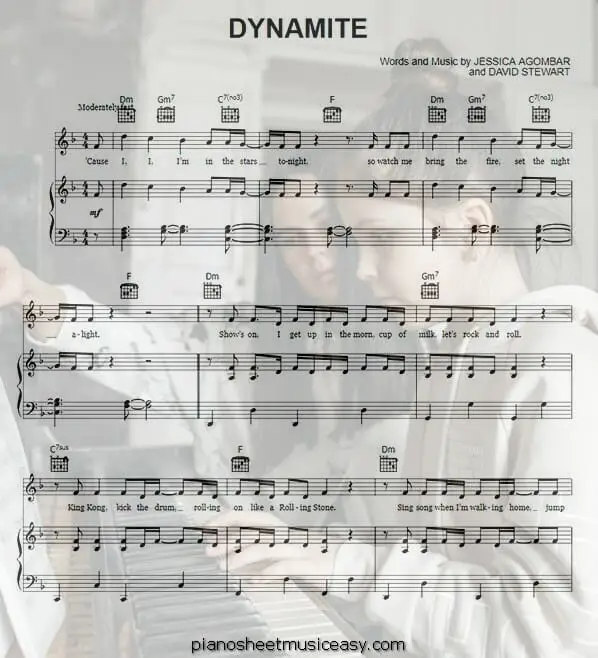 dynamite printable free sheet music for piano 