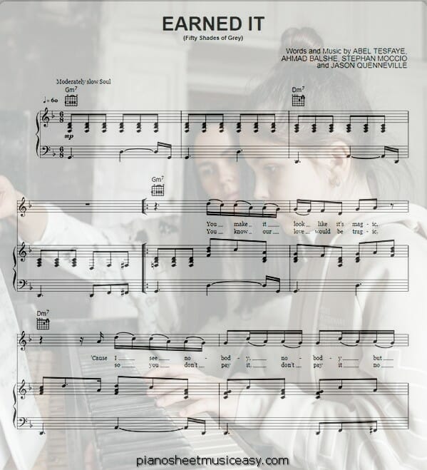 earned it piano printable free sheet music for piano 