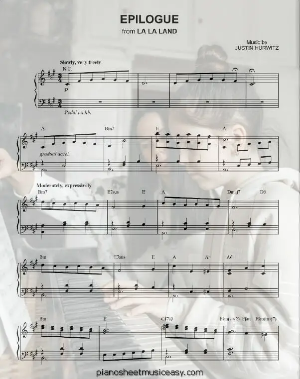 epilogue printable free sheet music for piano 