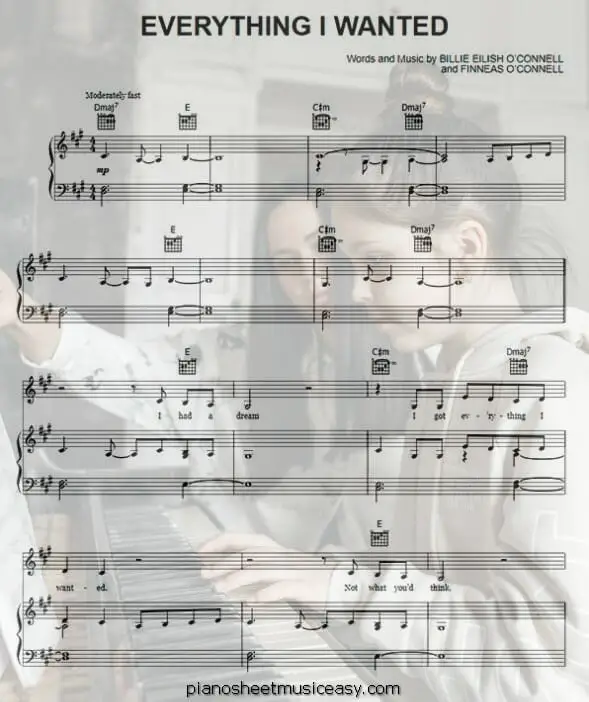 everything i wanted printable free sheet music for piano 