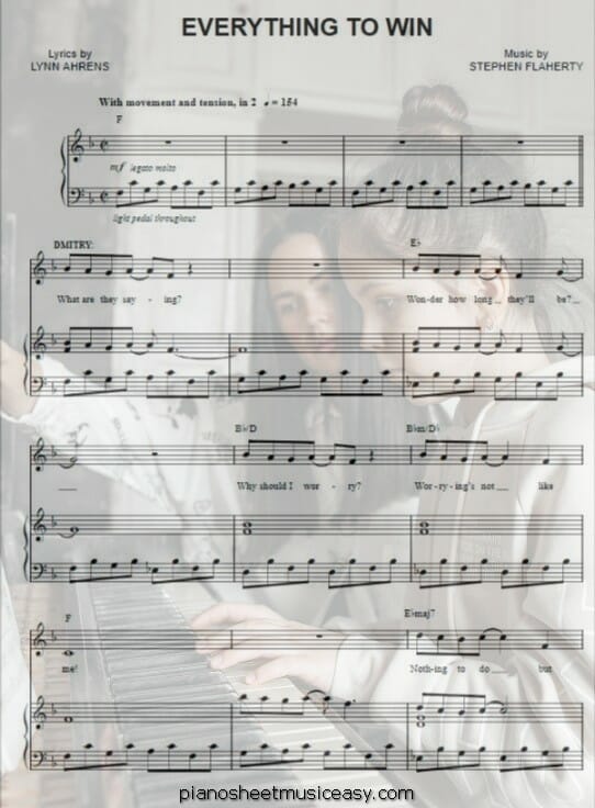 everything to win printable free sheet music for piano 