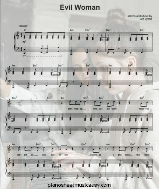 evil woman printable free sheet music for piano 