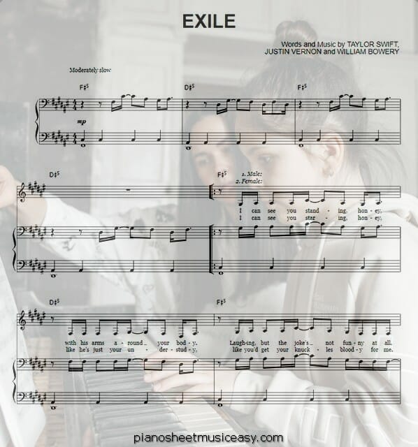 exile printable free sheet music for piano 