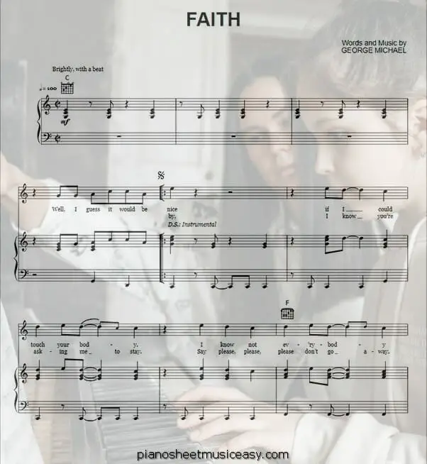faith printable free sheet music for piano 