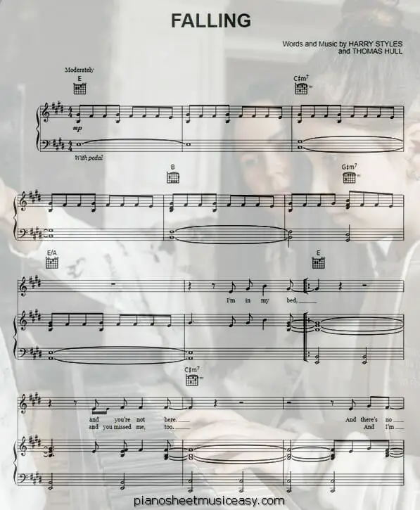 falling printable free sheet music for piano 
