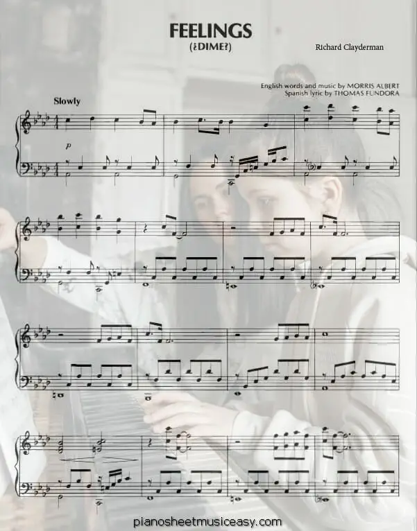 feelings richard clayderman printable free sheet music for piano 