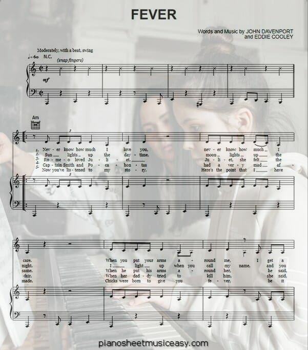 fever printable free sheet music for piano 