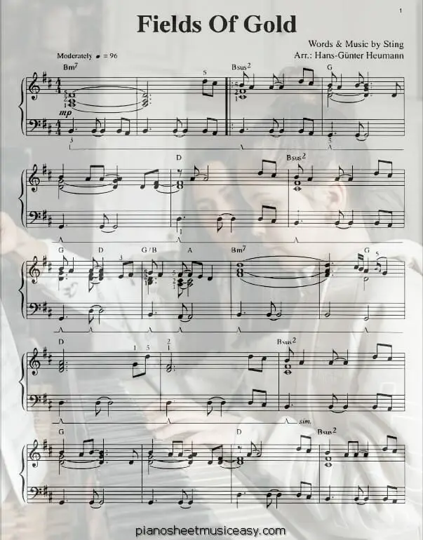 fields of gold printable free sheet music for piano 