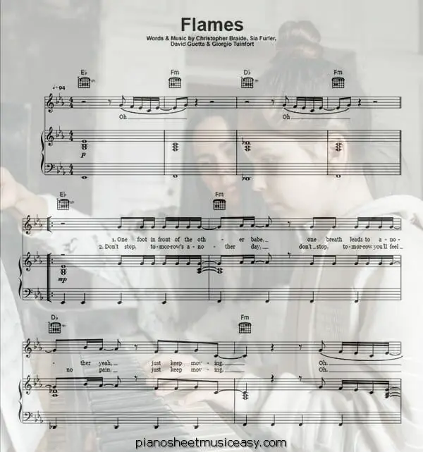 flames printable free sheet music for piano 