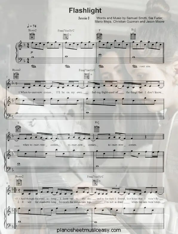 flashlight printable free sheet music for piano 
